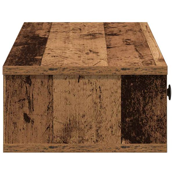 vidaXL Seinähylly laatikoilla vanha puu 60x28x15 cm tekninen puu