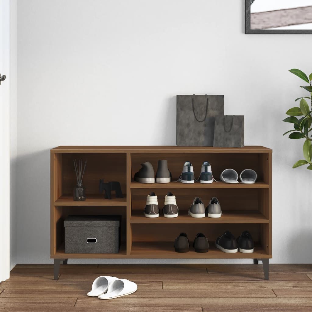 vidaXL Kenkäkaappi ruskea tammi 102x36x60 cm tekninen puu