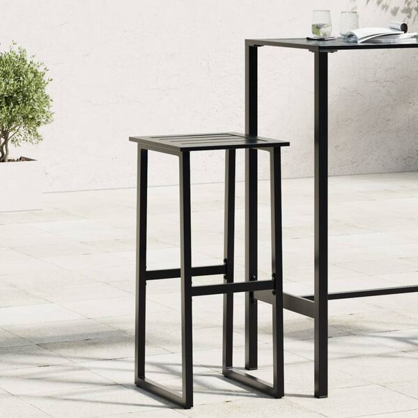 vidaXL Baarijakkarat 2 kpl musta 38x38x80 cm jauhemaalattu teräs