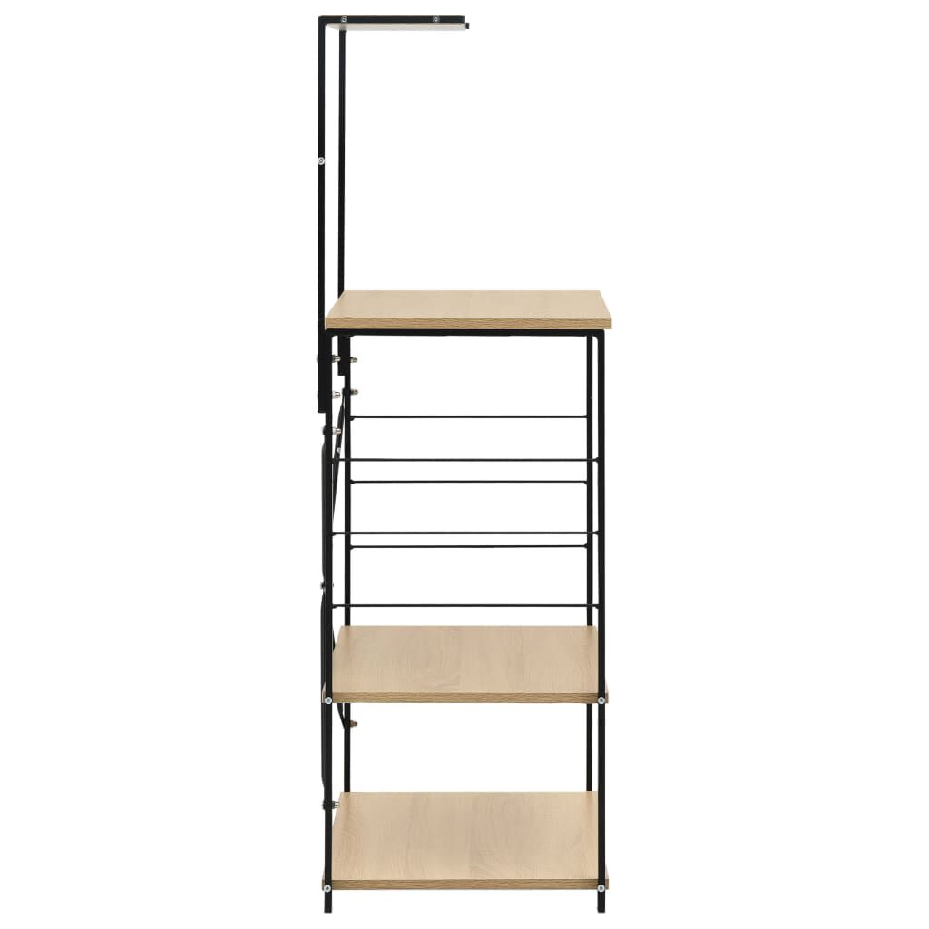 vidaXL Mikroaaltouunikaappi musta ja tammi 60x39,6x123 cm tekninen puu