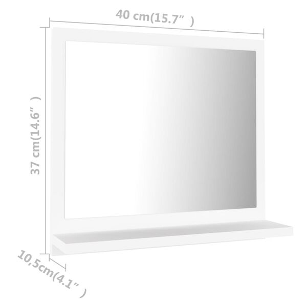 vidaXL Kylpyhuonepeili valkoinen 40x10,5x37 cm tekninen puu