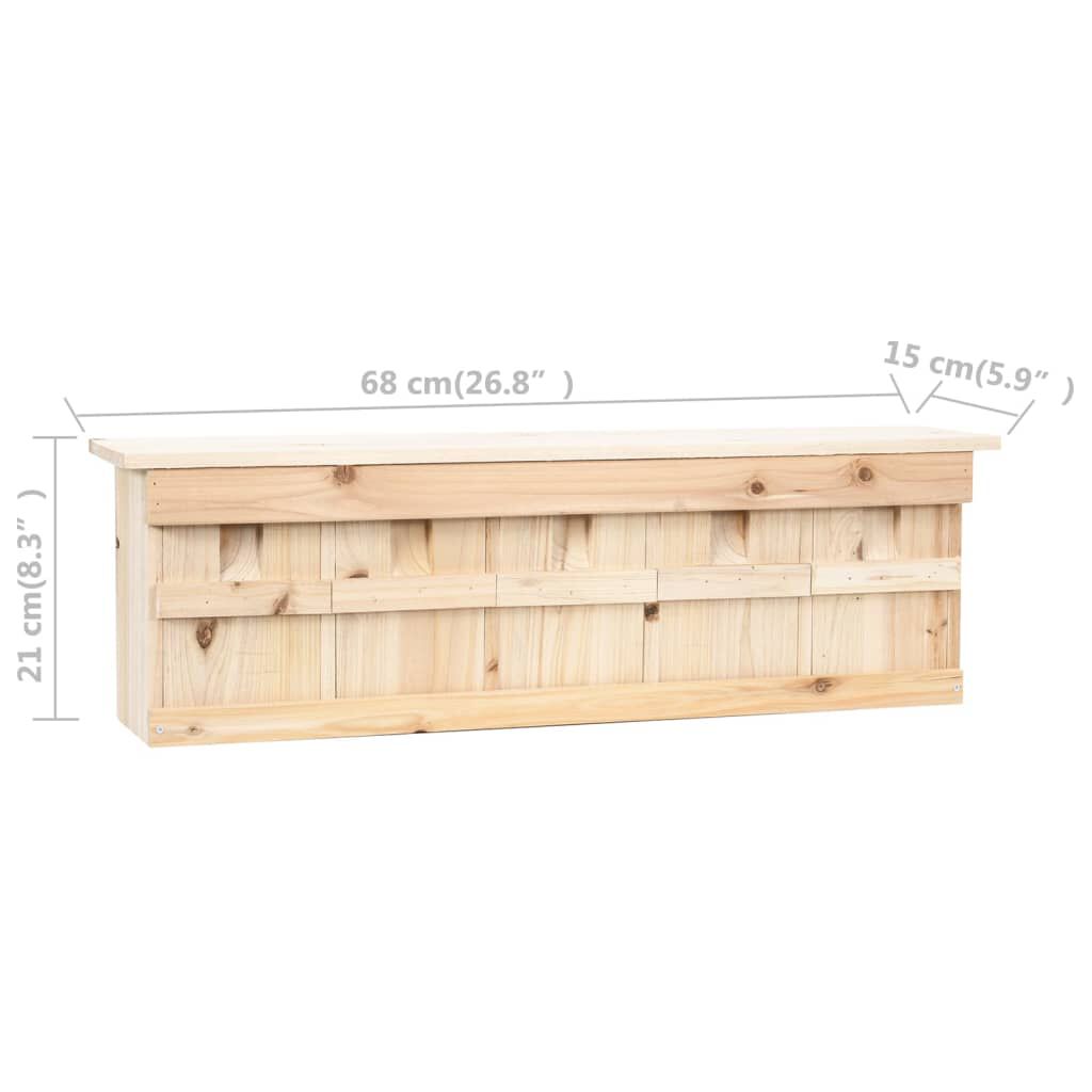 vidaXL Varpusen pesälaatikko 5 huonetta 68x15x21 cm kuusi