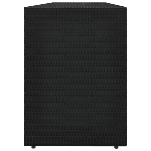 vidaXL Puutarhan säilytyskaappi musta 198x55,5x80 cm polyrottinki