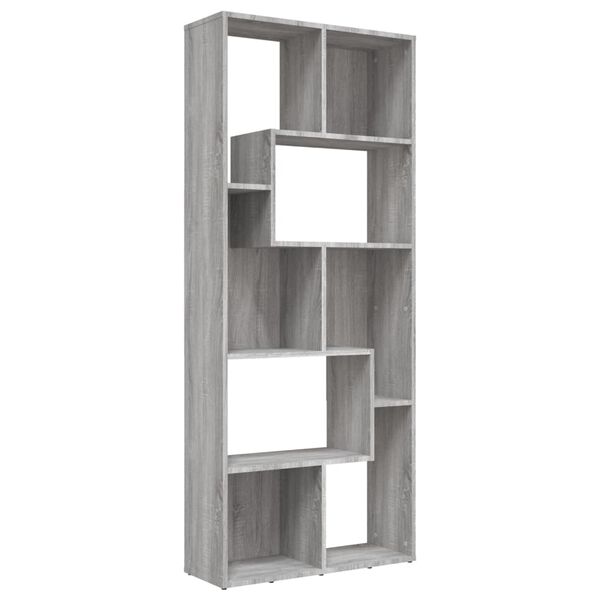 vidaXL Kirjahylly harmaa Sonoma 67x24x161 cm tekninen puu