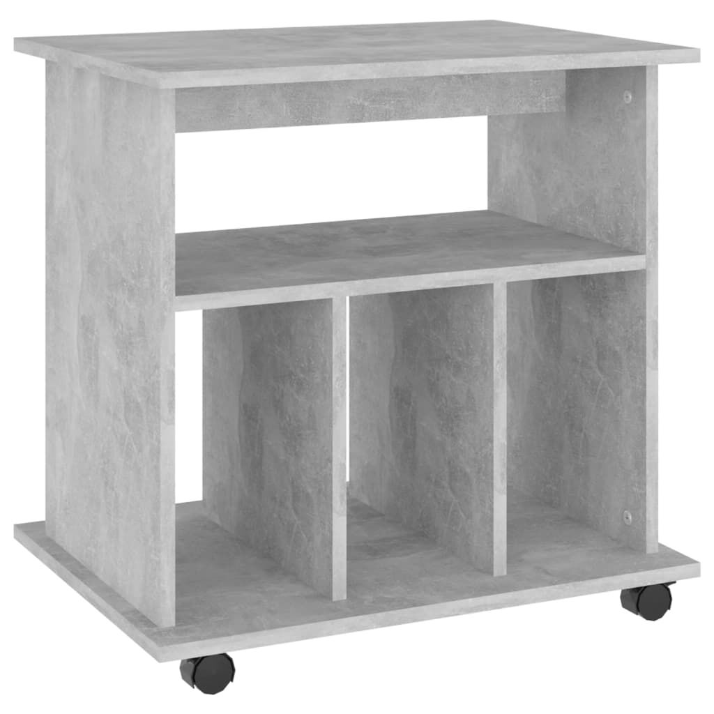 vidaXL Kaappi pyörillä betoninharmaa 60x45x60 cm tekninen puu