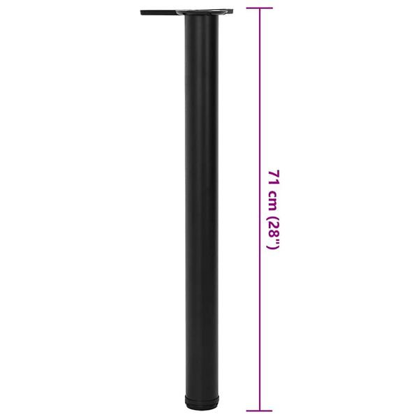 4 Korkeussäädettävää Pöydän Jalkaa Musta 710 mm