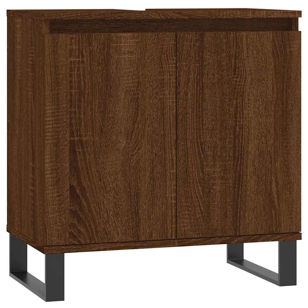 vidaXL Kylpyhuoneen kaappi ruskea tammi 58x33x60 cm tekninen puu