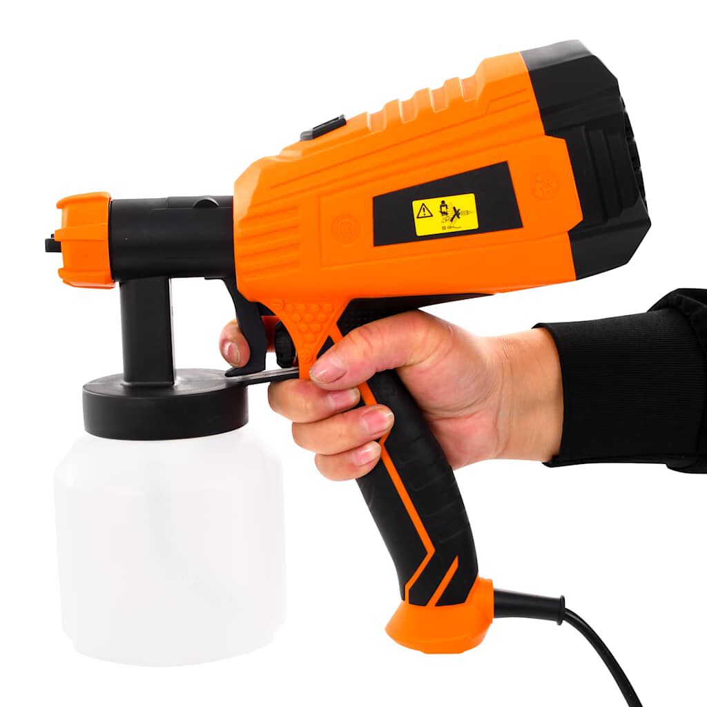 vidaXL Sähköinen maaliruiskupistooli 3 suuttimella 500 W 800 ml