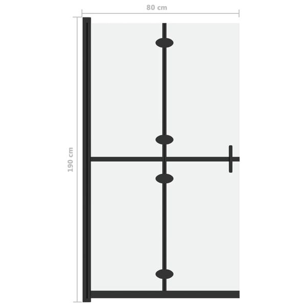 vidaXL Walk-in suihkuseinä kokoontaittuva ESG-huurrelasi 80x190 cm