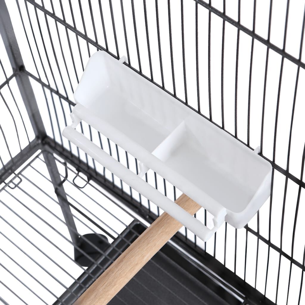 vidaXL Lintuhäkki musta 54x54x146 cm teräs