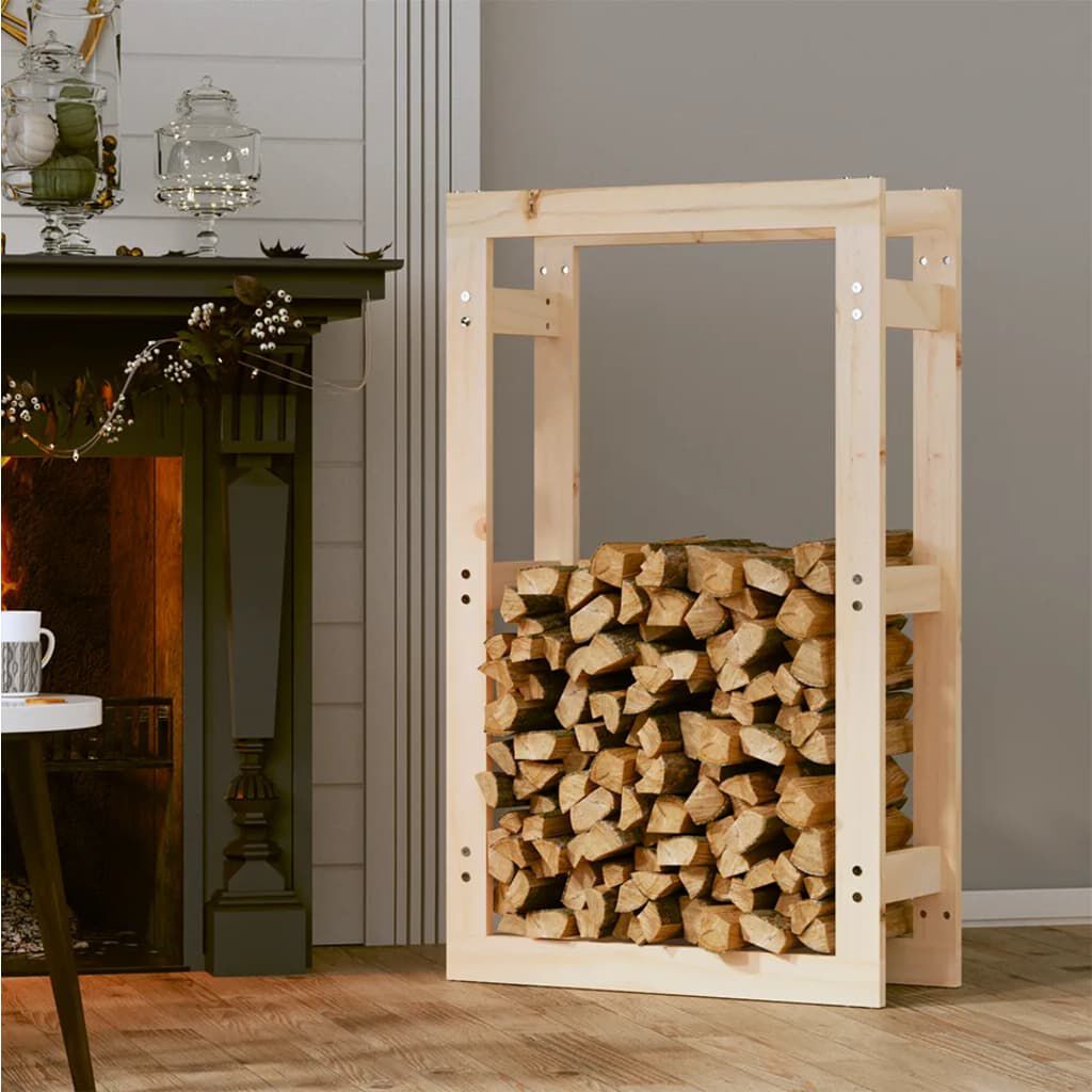 vidaXL Polttopuuteline 60x25x100 cm täysi mänty