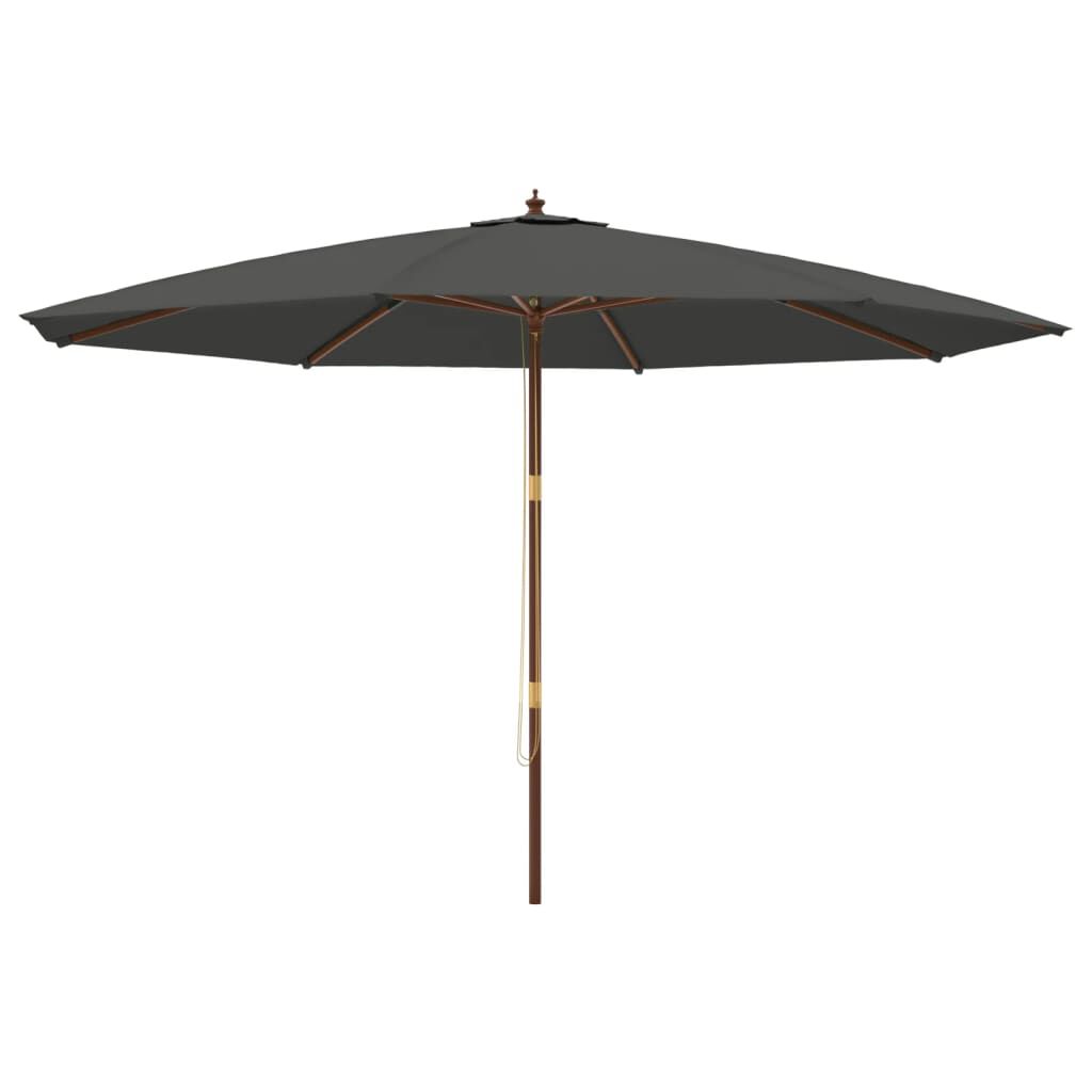 vidaXL Puutarhan aurinkovarjo puutolppa antrasiitti 400x273 cm