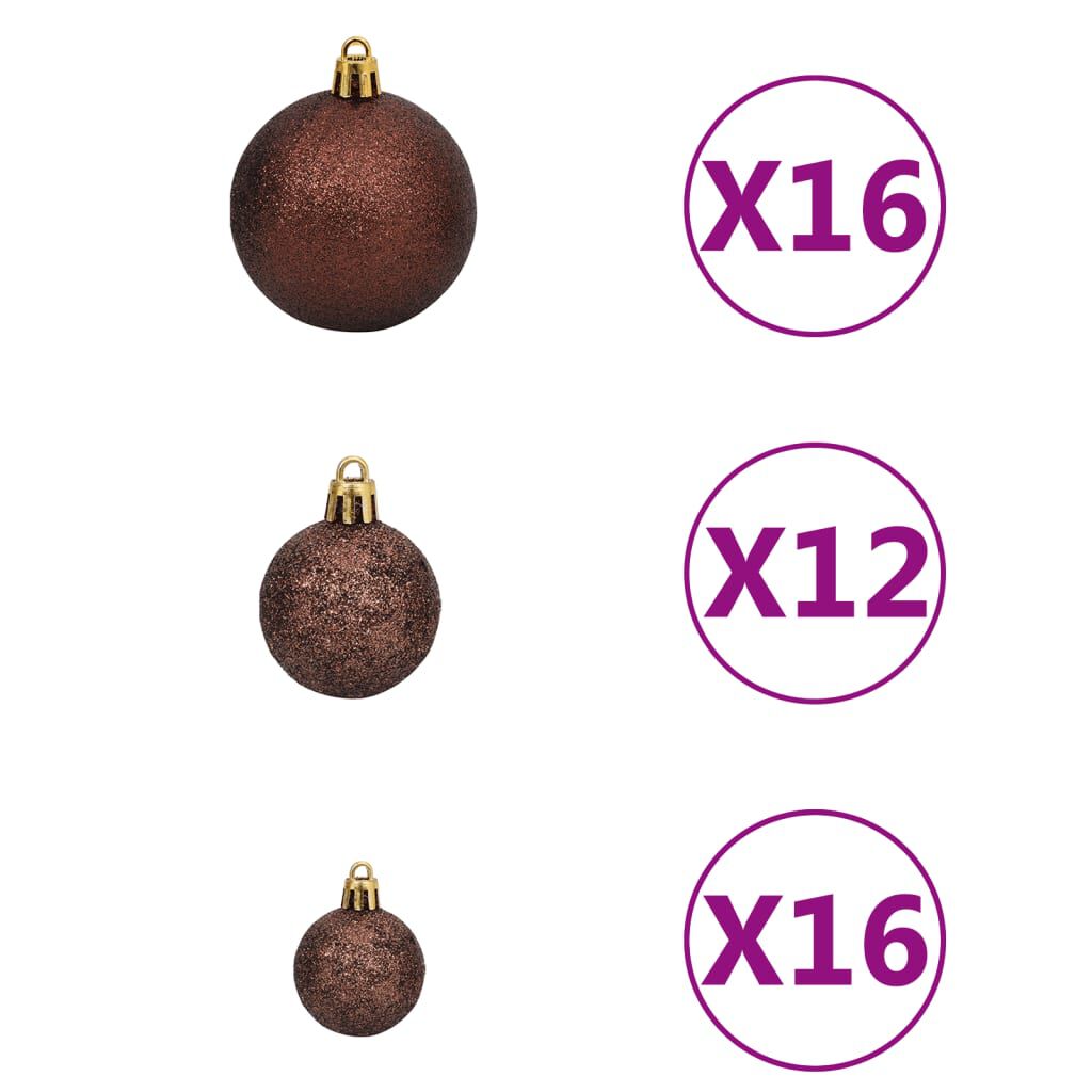 vidaXL 100 kpl joulukuusen pallosarja 3/4/6 cm ruskea/pronssi/kulta