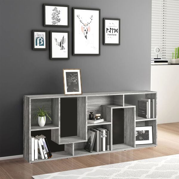 vidaXL Kirjahylly harmaa Sonoma 67x24x161 cm tekninen puu