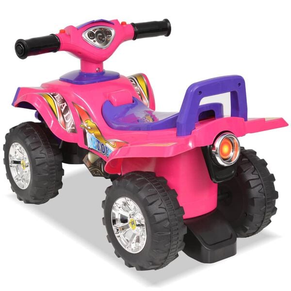 vidaXL Lasten ajettava mönkijä äänillä ja valoilla pinkki ja violetti