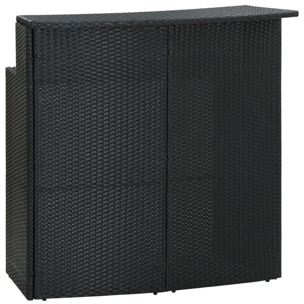 vidaXL Puutarhan baaripöytä musta 120x55x110 cm polyrottinki