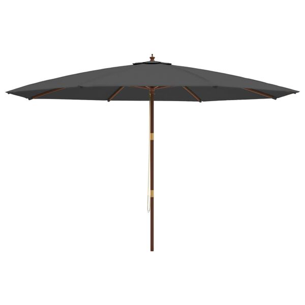 vidaXL Puutarhan aurinkovarjo puutolppa antrasiitti 400x273 cm