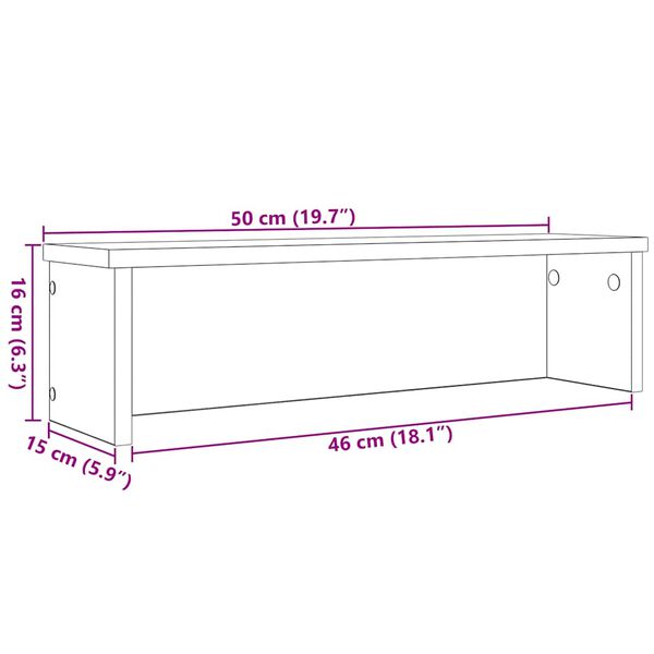 vidaXL Keittiöteline Pinottava Vanha Puu 50x15x16 cm Suunniteltu puu